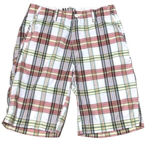 Nautica Jeans Co Shorts Mens 30 Waist Plaid Flat Front Pockets Bermuda Golf Vaca - Picture 6 of 7